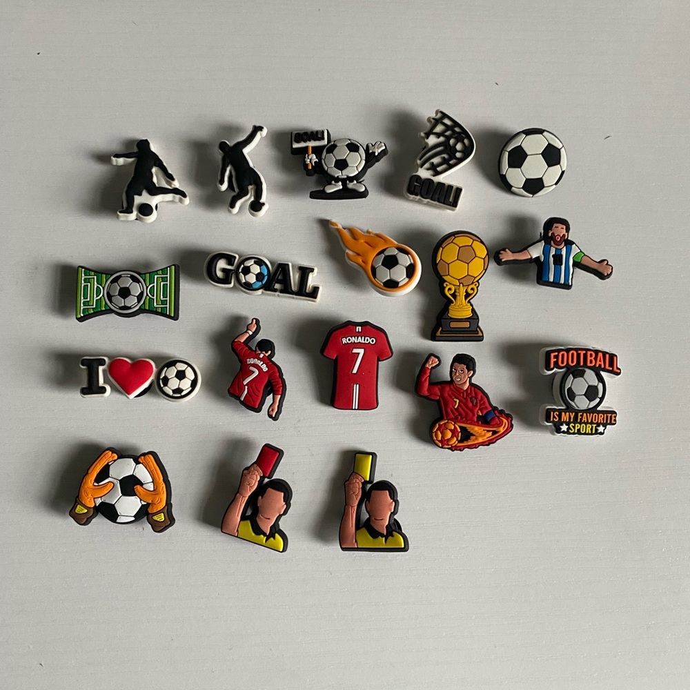 Soccer Themed Shoe Charms Set